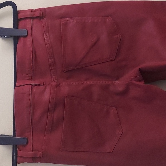 HUDSON Nico Super Skinny Burgundy Wax Coated Jeans - Picture 10 of 13